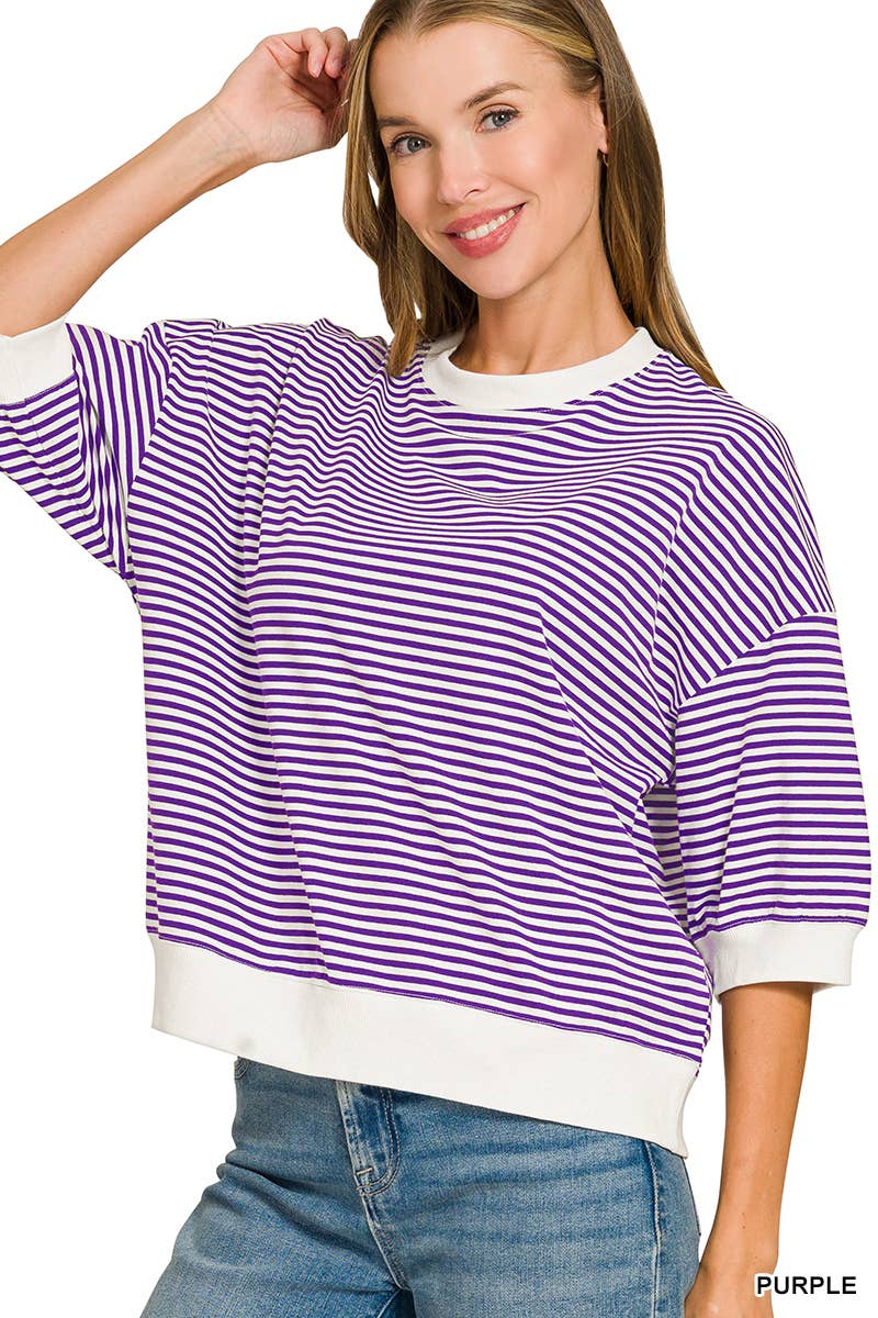 Purple Striped Top - CN