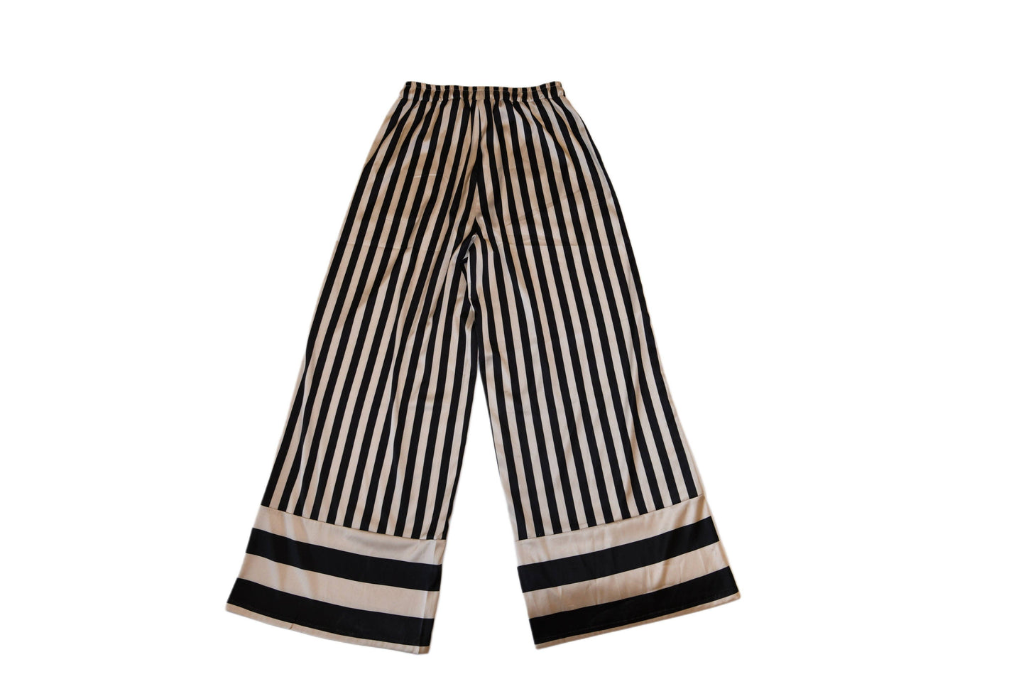 SATIN BLACK /TAN STRIPE PANT