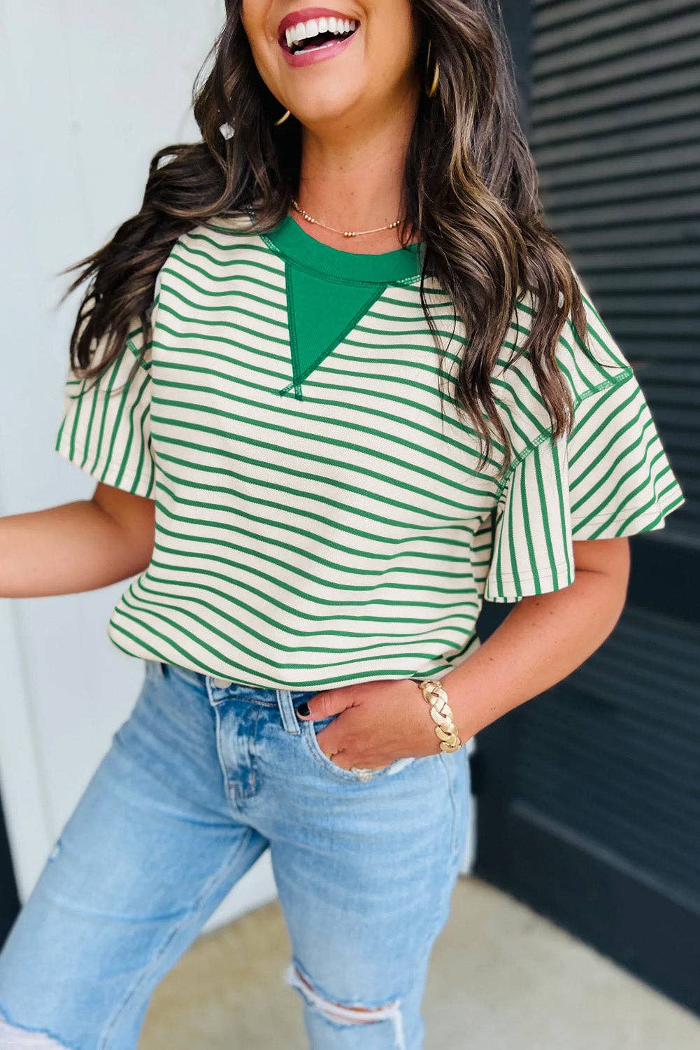 Green Contrast Top - CN