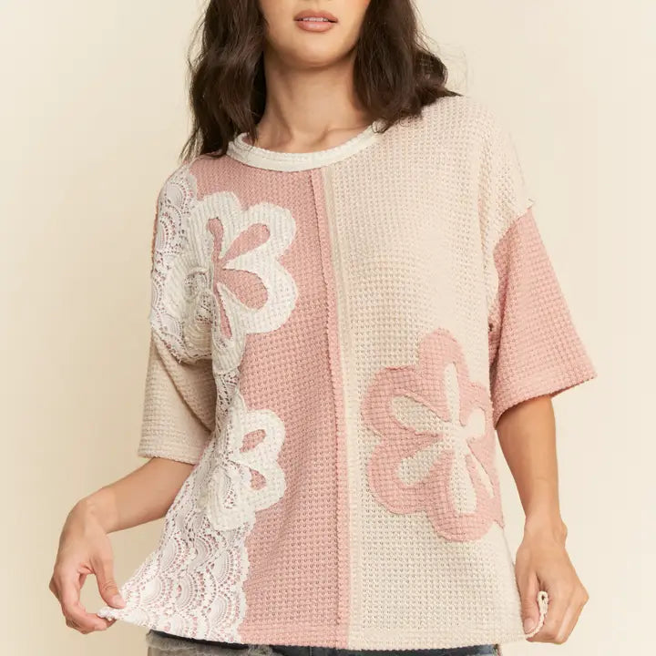 Floral Waffle Top - CN