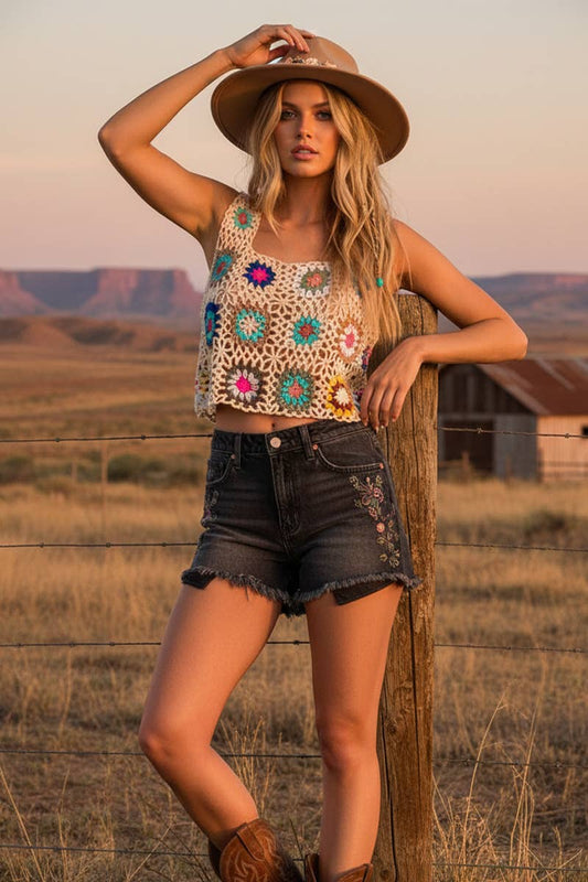 Multi-Color Crochet Top-TPT