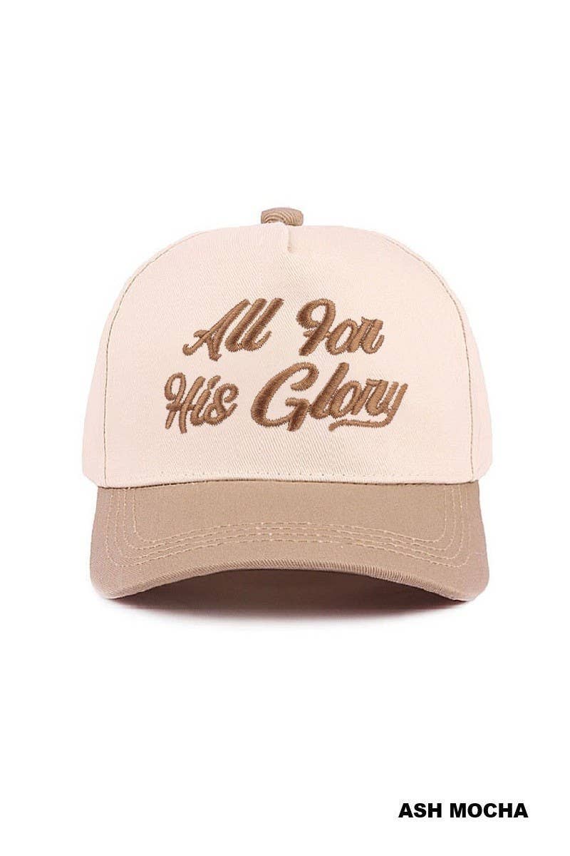 All For His Glory Two Tone Cotton Hat: ASH MOCHA / 1(ONE SIZE)
