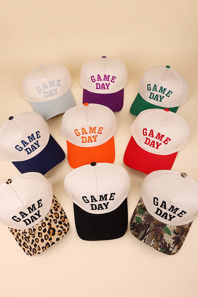Game Day Two-tone Canvas Cotton Cap: GREEN (ONE SIZE)