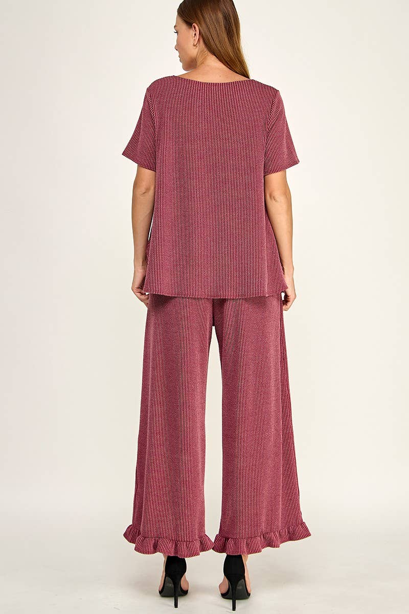 Solid Curly Rib Set: RUBY