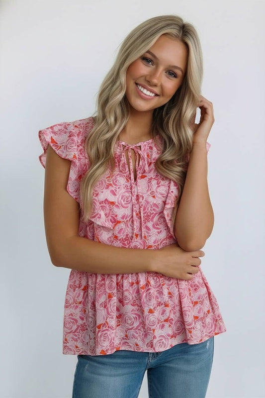 Babydoll Floral Blouse-TPT