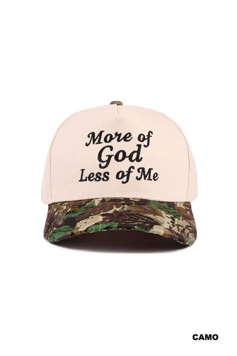 More Of God Less Of Me Two Tone Cotton Hat: CAMO / 1(ONE SIZE)