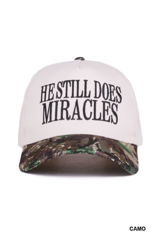 He Still Does Miracles Two Tone Canvas Cotton Cap: CAMO / 1(ONE SIZE)