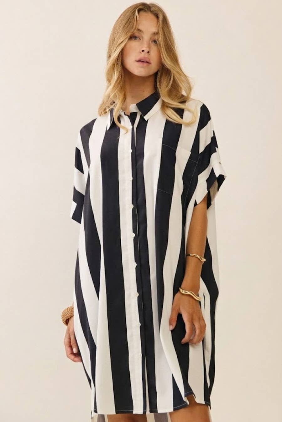 Black Striped Dress - CN
