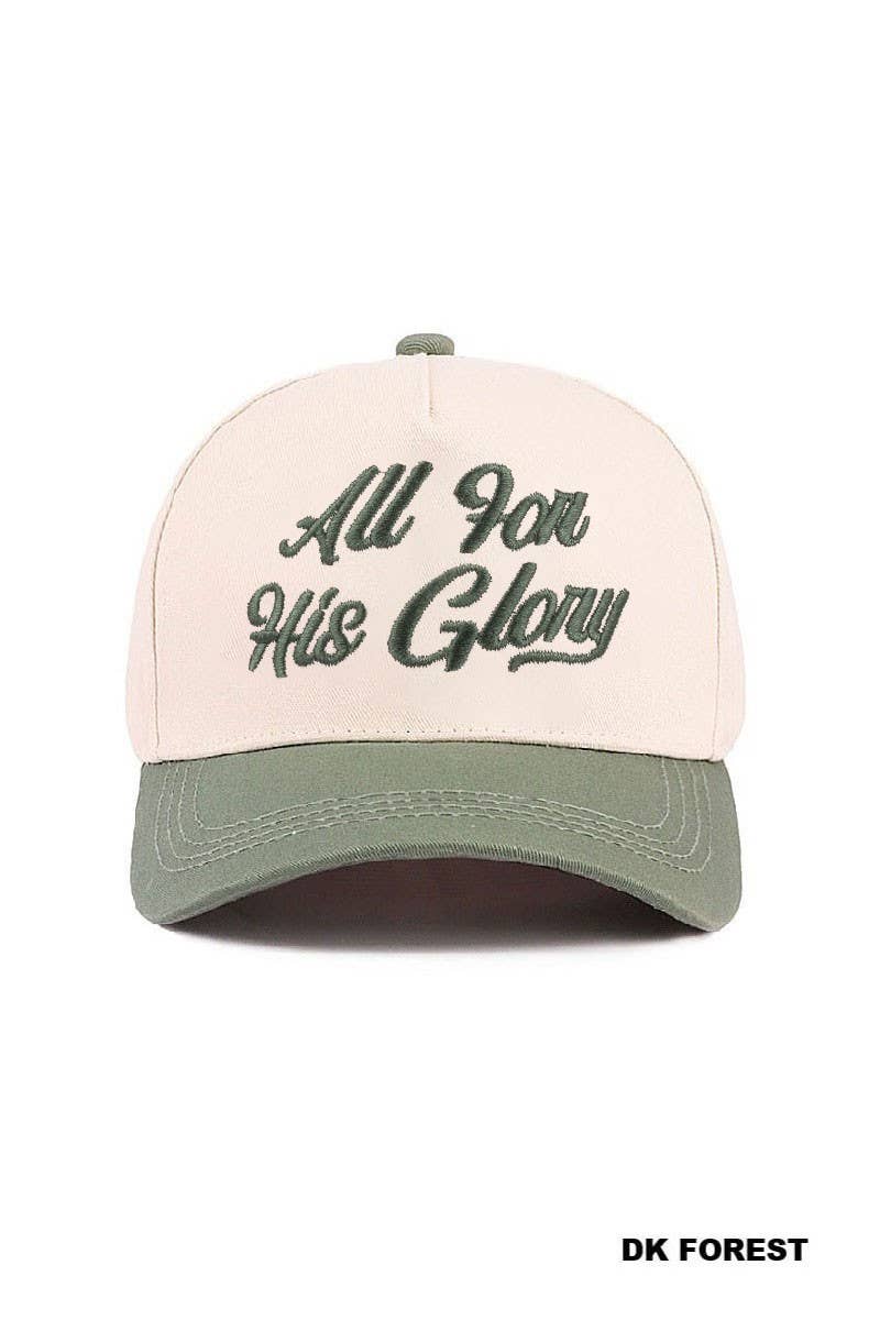 All For His Glory Two Tone Cotton Hat: ASH MOCHA / 1(ONE SIZE)