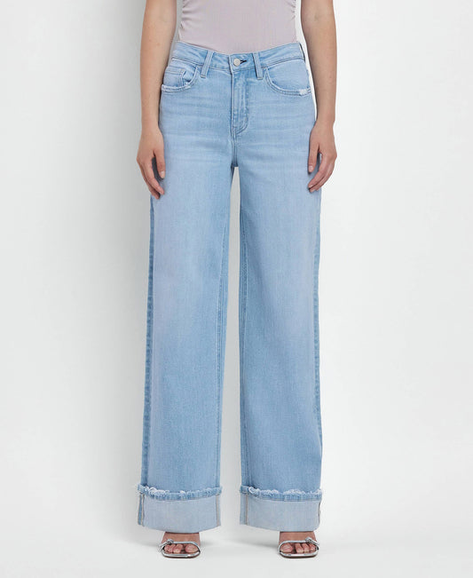 Cuffed Baggy Jeans - CN