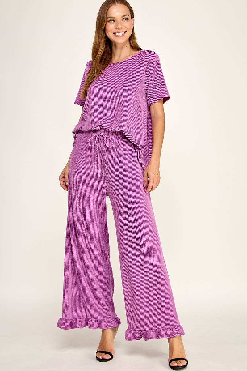 Solid Curly Rib Set: RUBY