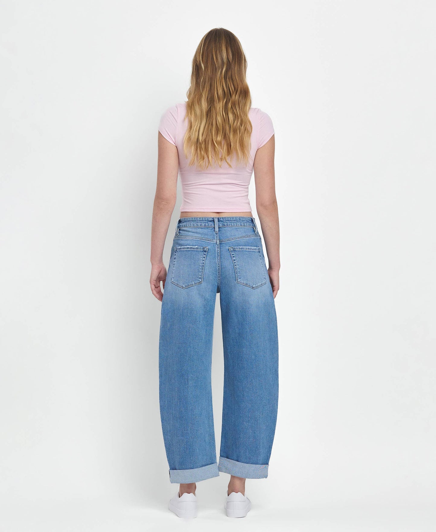 SUPER HIGH RISE DOUBLE CUFFED BARREL JEANS  WIND SANP