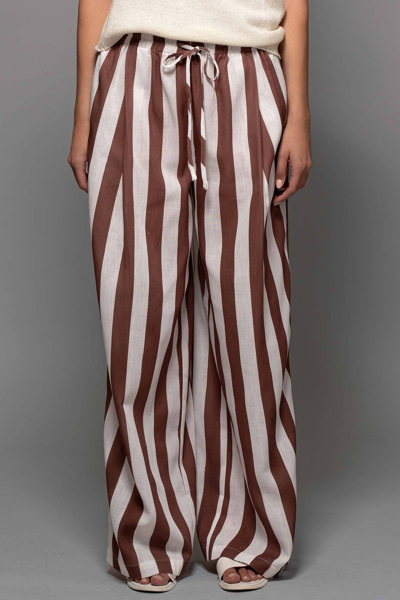Brown Striped Pants-CN