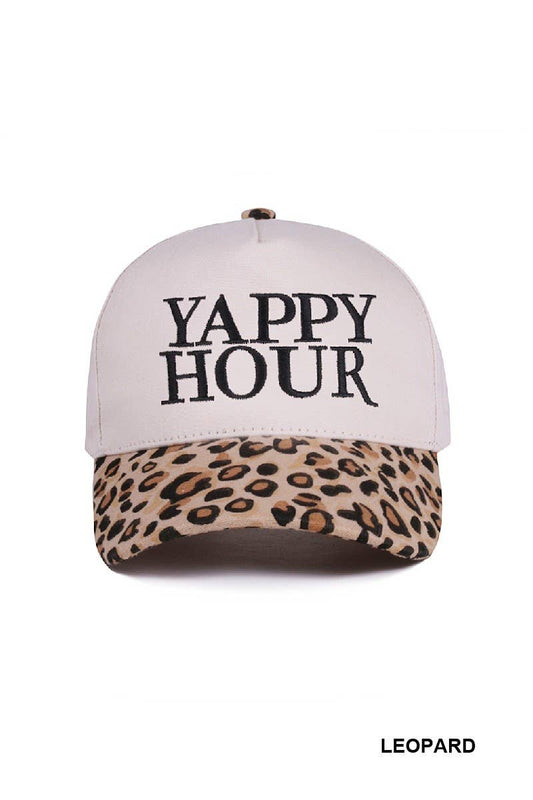 Yappy Hour Two Tone Canvas Cotton Cap: LEOPARD / 1(ONE SIZE)