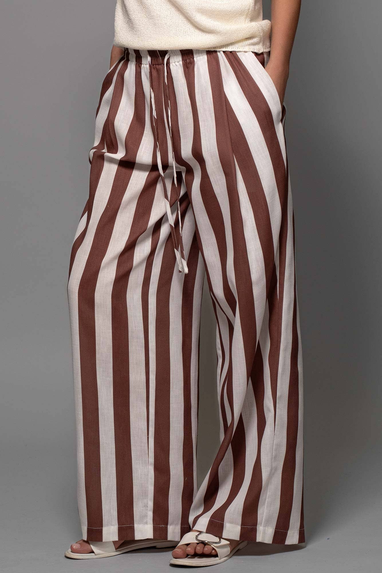 Brown Striped Pants-CN