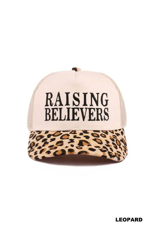 Raising Believers Two Tone Mesh Snapback Hat: LEOPARD / 1(ONE SIZE)