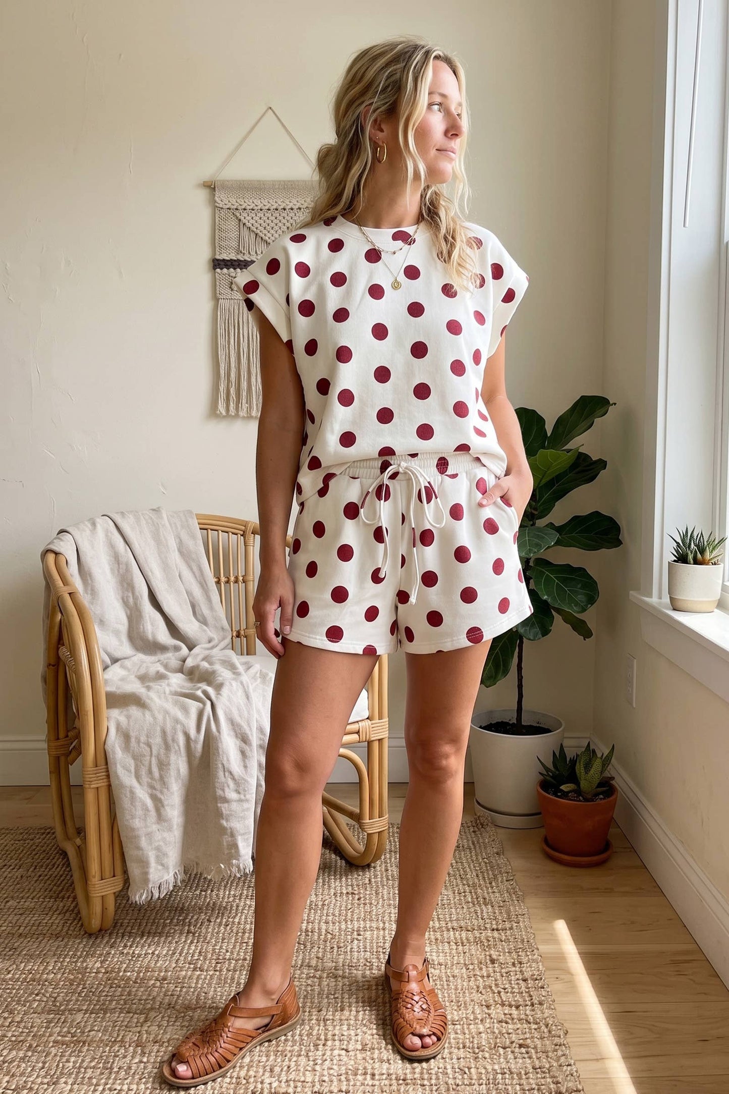 Varsity Dot Scuba Set: WHITE/MAROON