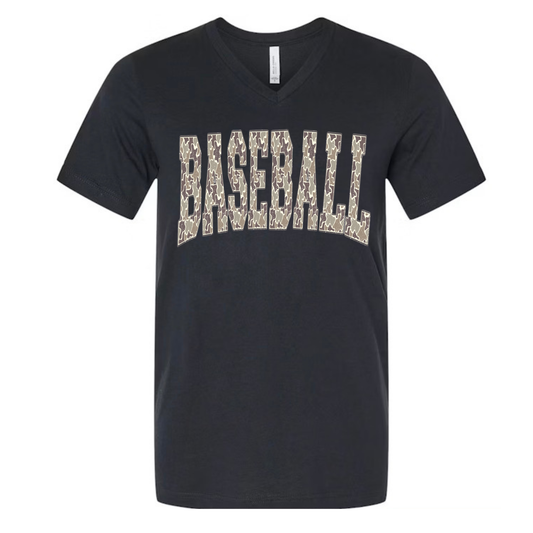Camo Baseball V Neck-TPT