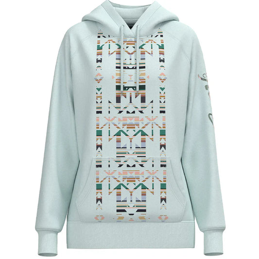 Legendary, Ladies Plein Air Hoody with Emory Peak Aztec Pattern Down Center of Chest