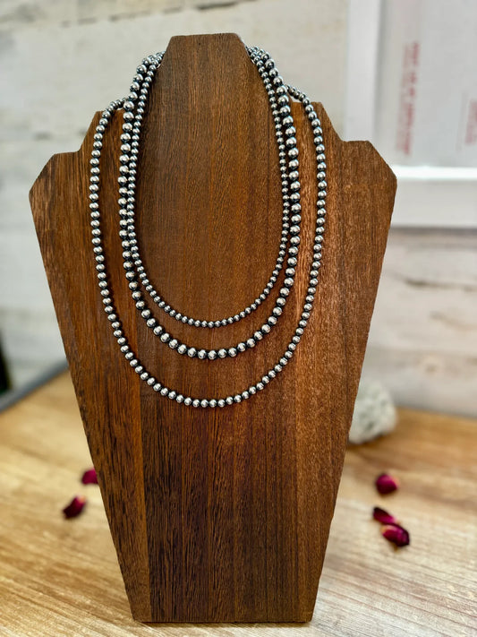 Sterling Silver Pearls Necklace - CN