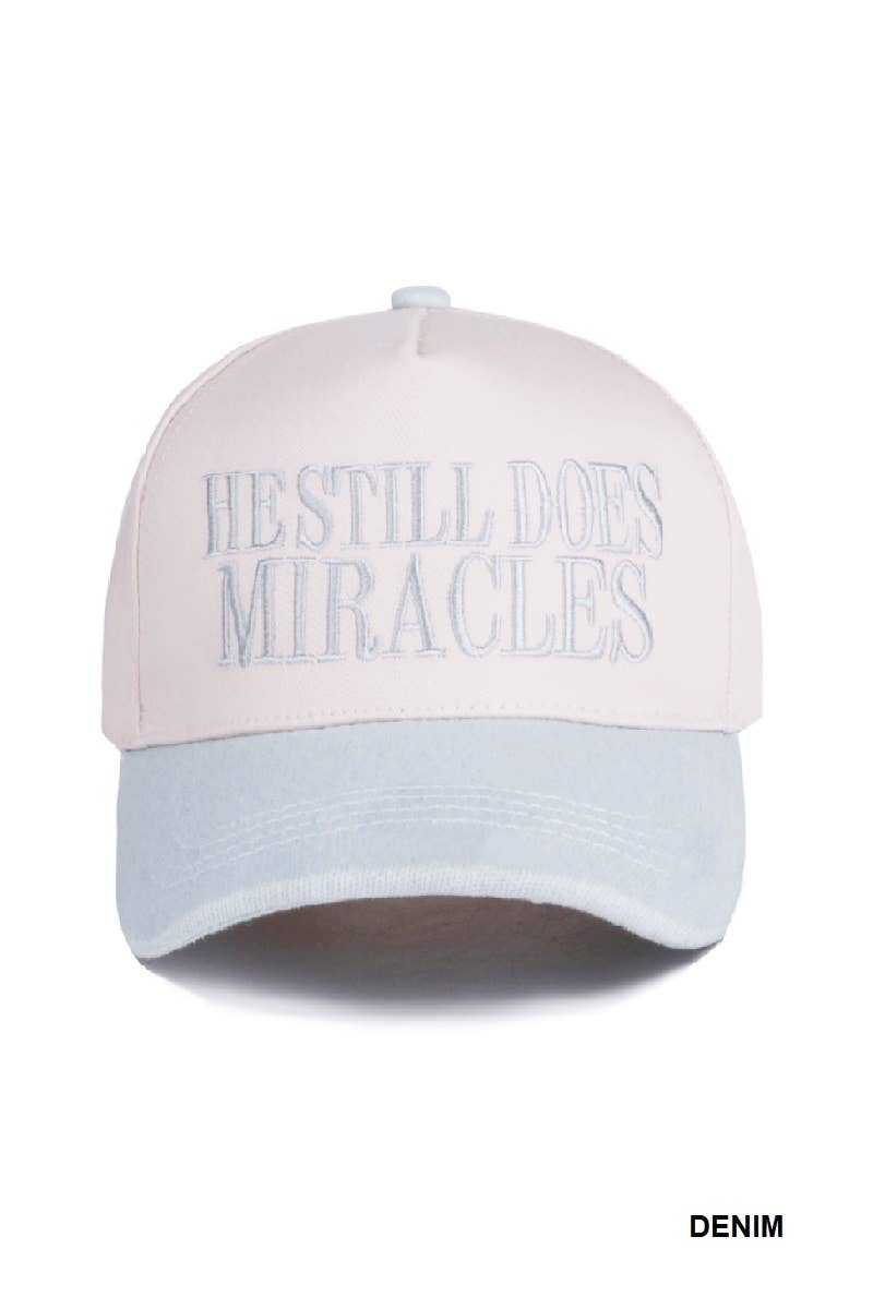 He Still Does Miracles Two Tone Canvas Cotton Cap: LEOPARD / 1(ONE SIZE)