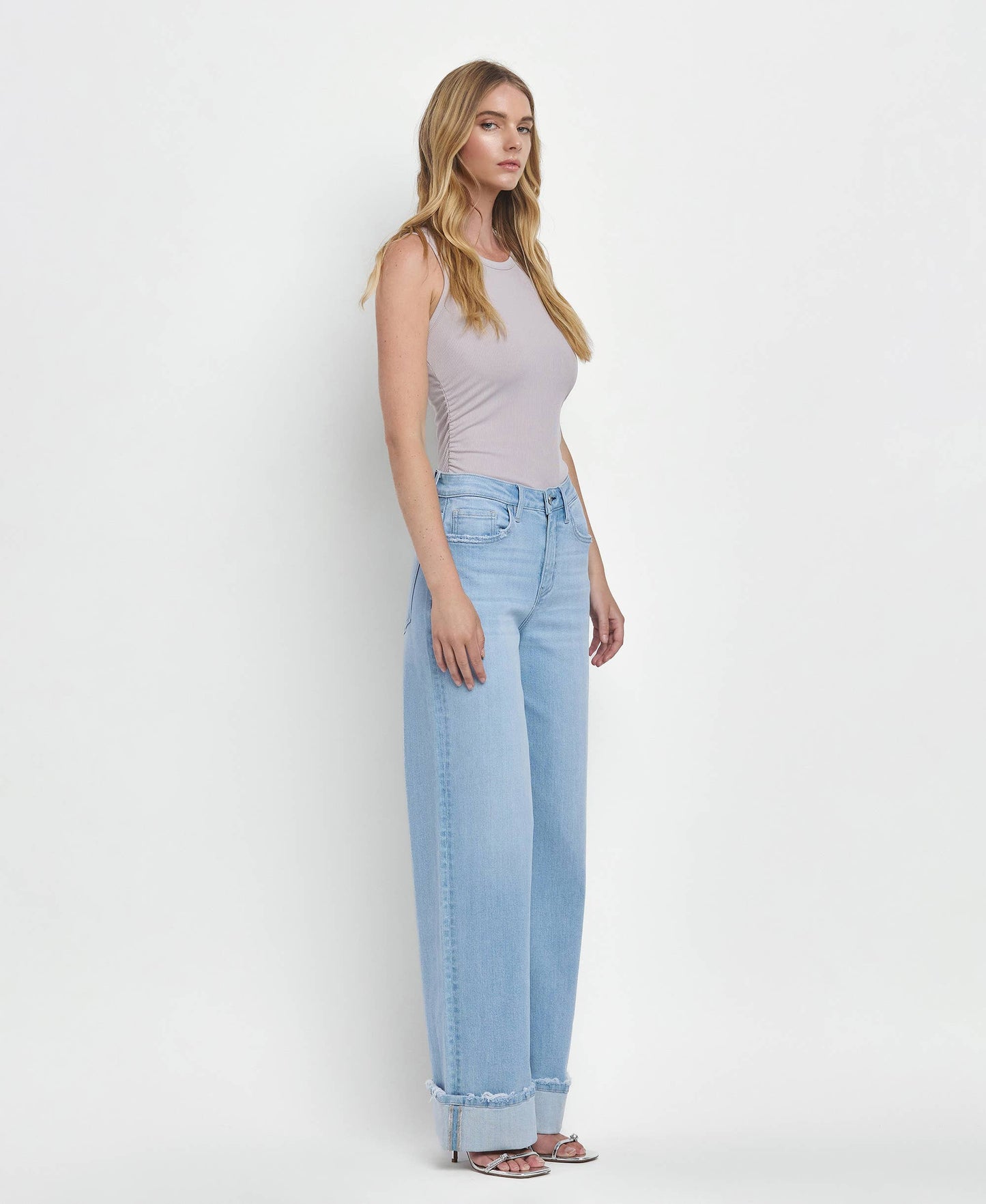 Cuffed Baggy Jeans - CN