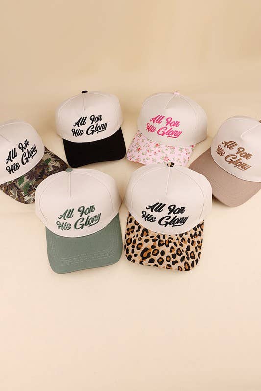 All For His Glory Two Tone Cotton Hat: ASH MOCHA / 1(ONE SIZE)