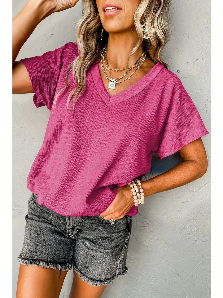 Crinkle Wide Short Sleeve T-Shirt