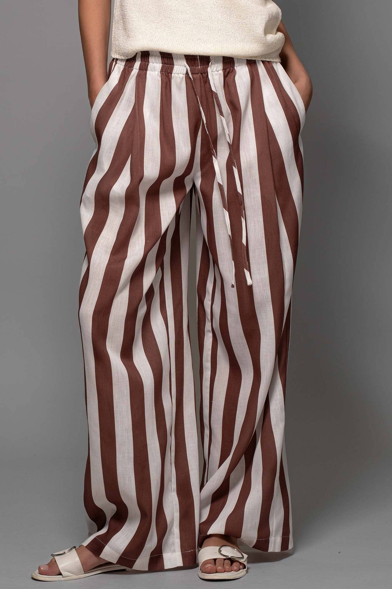 Brown Striped Pants-CN