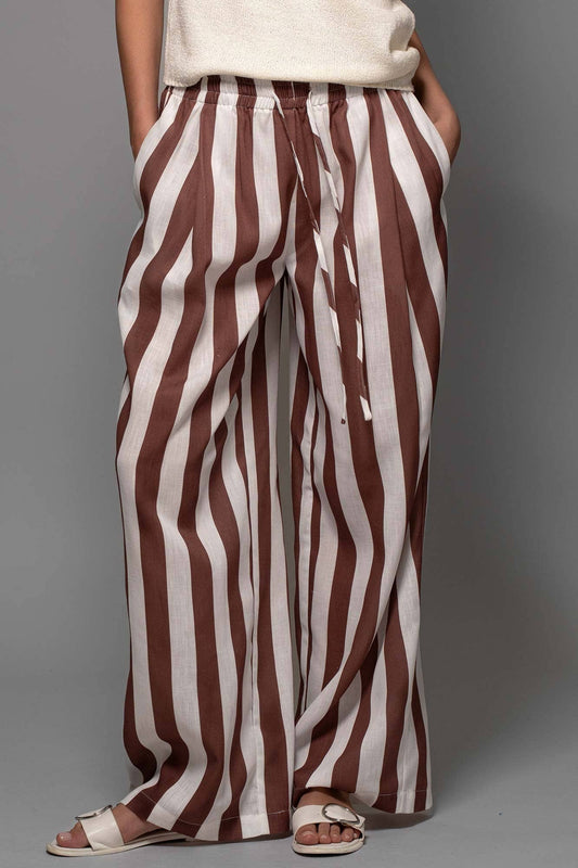 Brown Striped Pants-CN