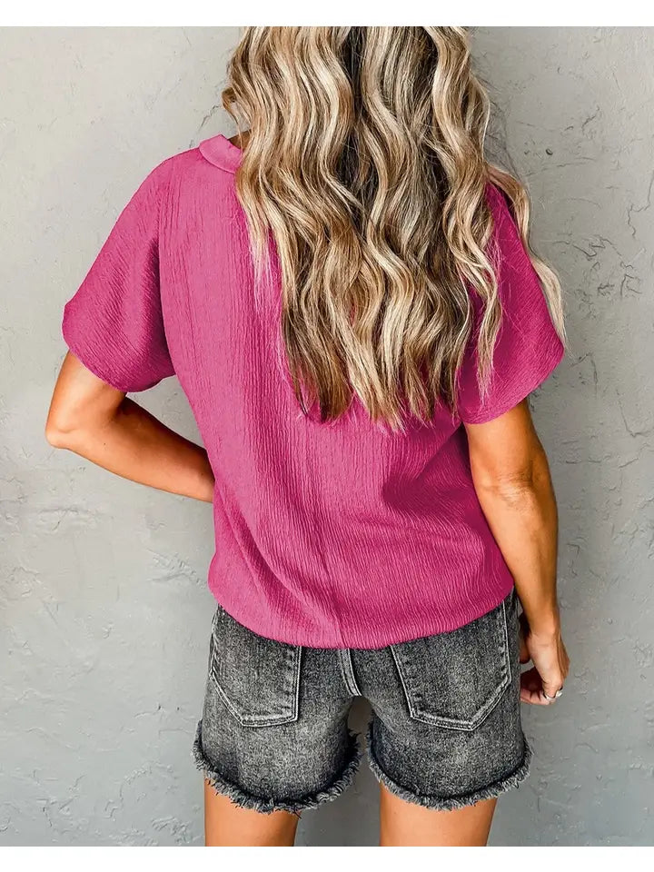 Crinkle Wide Short Sleeve T-Shirt