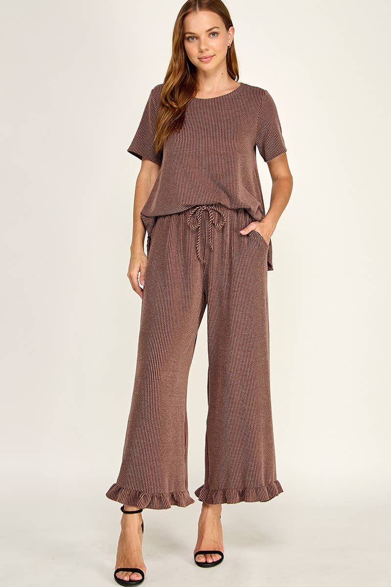 Solid Curly Rib Set: RUBY