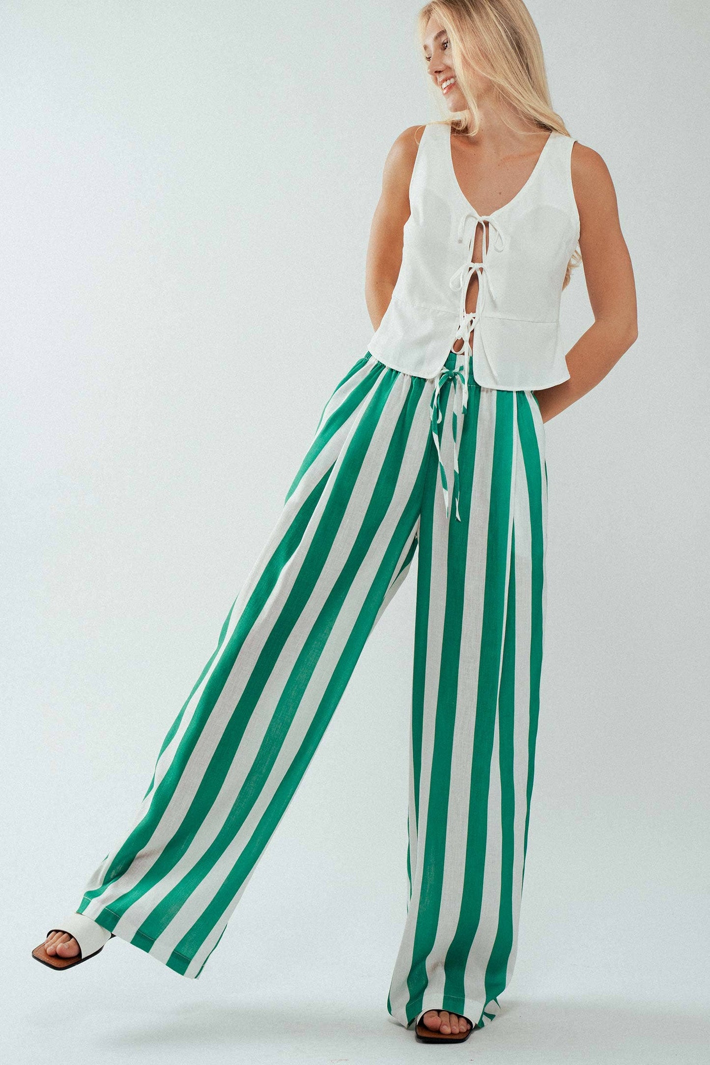 Green Striped Pants-CN