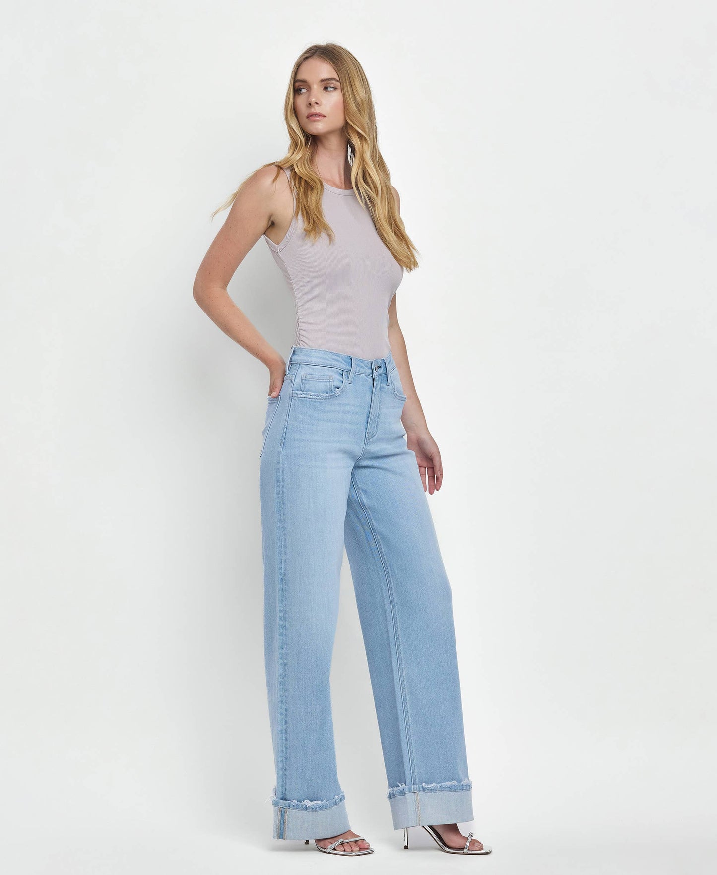 Cuffed Baggy Jeans - CN