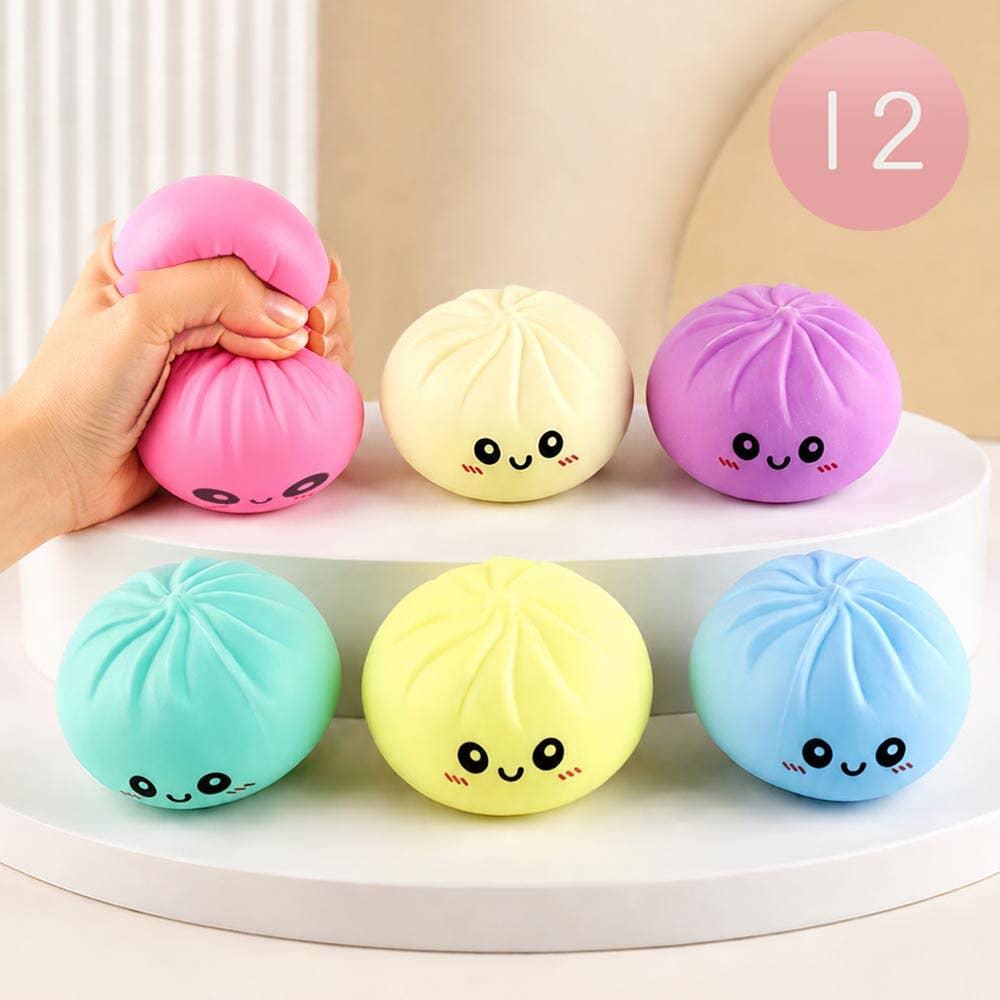 Pastel Steamed Bao Bun Dumpling Squeeze Squishy Stress Relief Toy