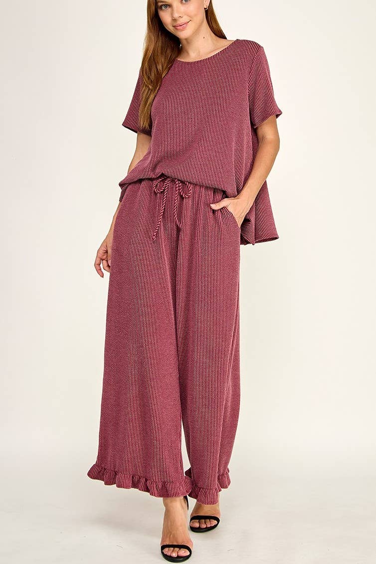 Solid Curly Rib Set: RUBY