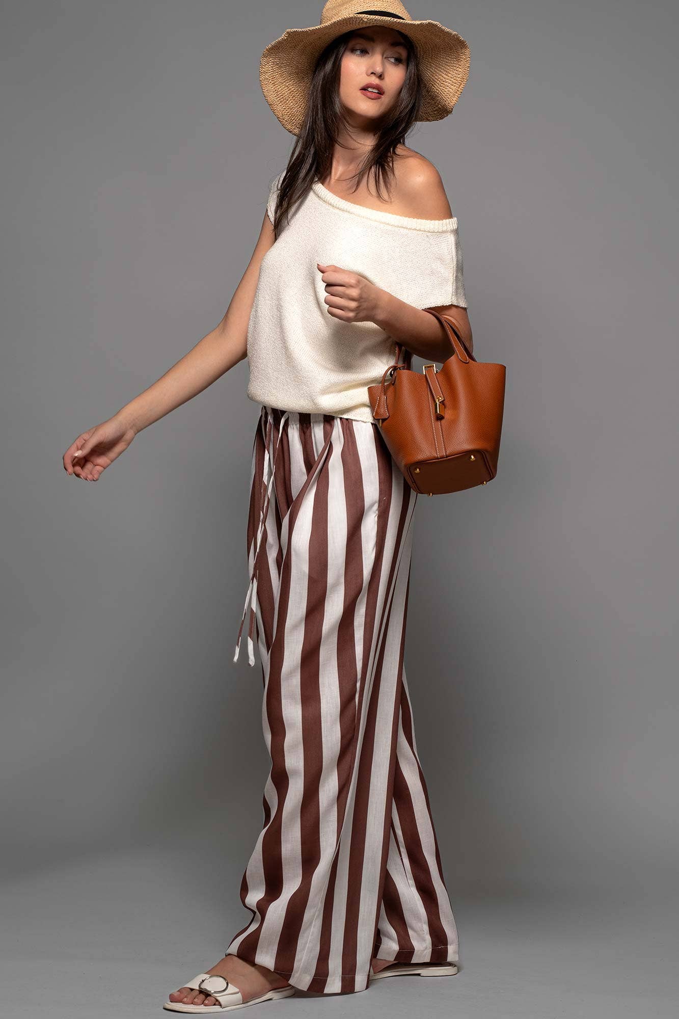 Brown Striped Pants-CN