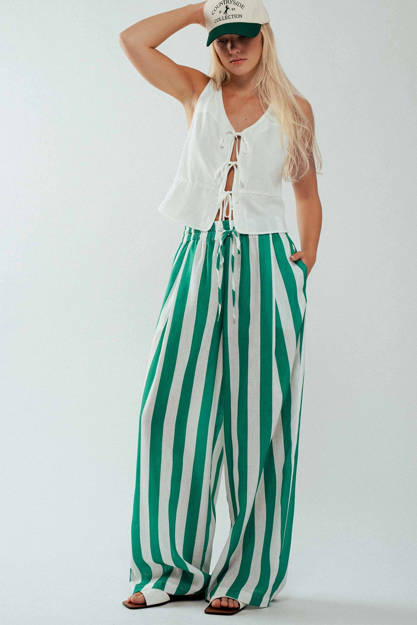 Green Striped Pants-CN