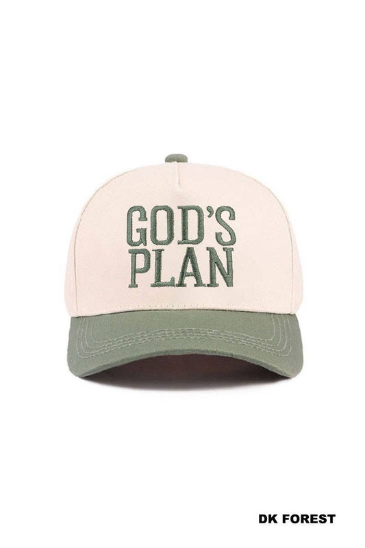 God's Plan Two Tone Cotton Hat: DK FOREST / 1(ONE SIZE)