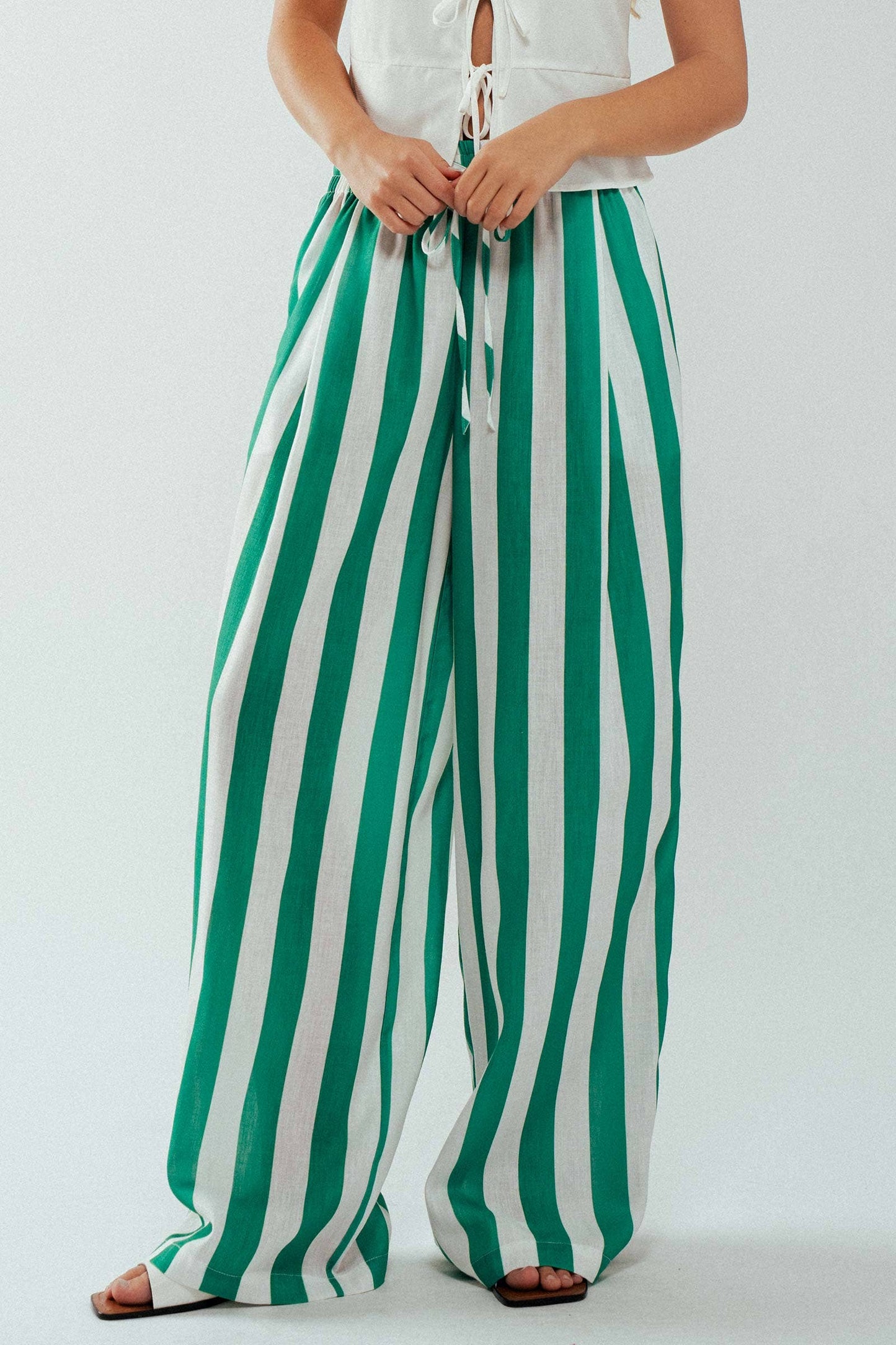 Green Striped Pants-CN